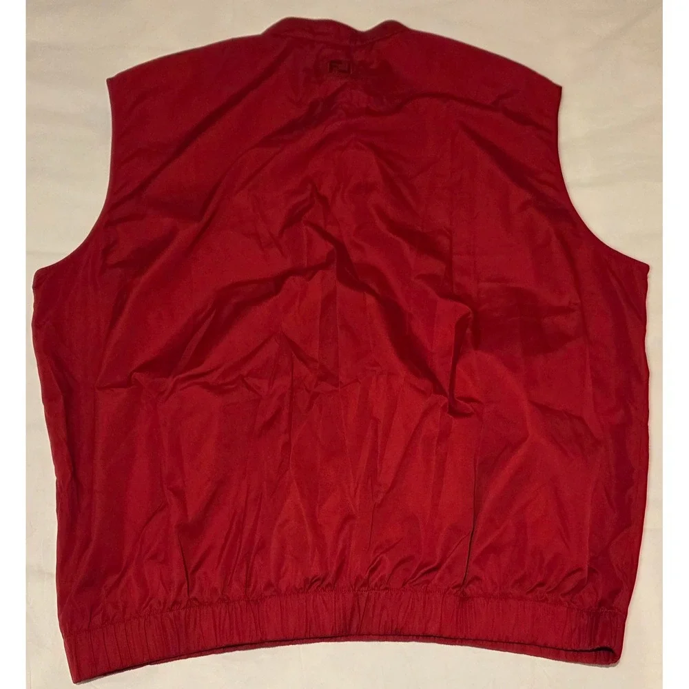 FootJoy Golf Vest Grand Forks Country Club Mens Red Sleeveless 1/4 Button Layers